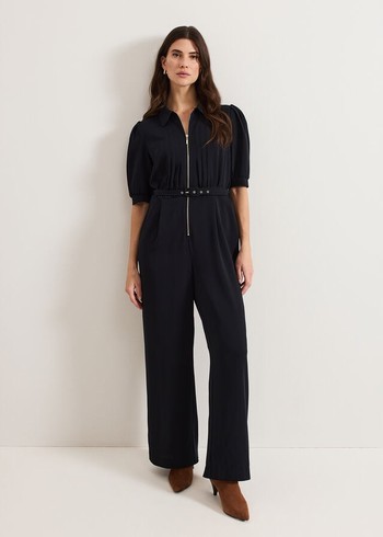 Phase Eight Candice Zip Jumpsuit Navy USA | 5192846-JR